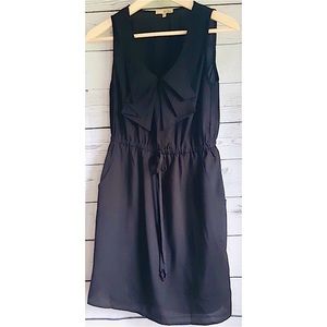 BeBop Ruffle Neck Black Sleeveless Dress
